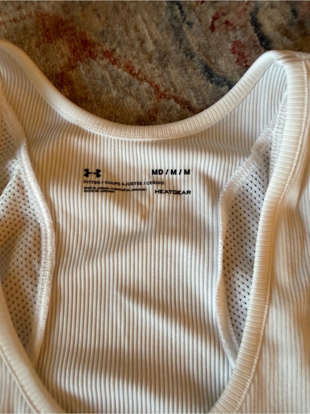Under Armour White Ribbed Racerback Tank - Picture 3 of 4